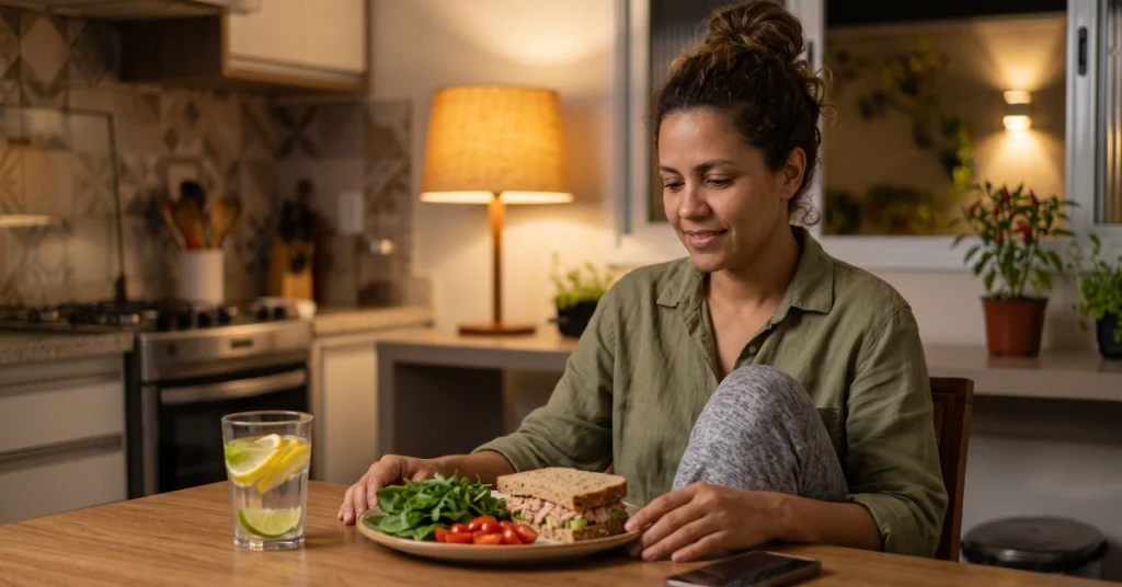 Jantar rápido e saudável para emagrecer: refeição prática e nutritiva para quem chega cansada do trabalho.